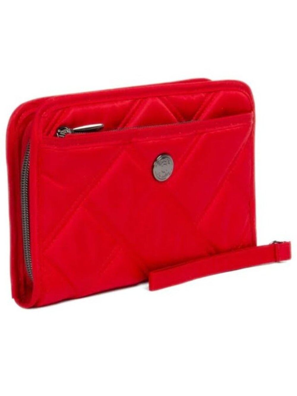 Lug Zeppelin 2 RFID Wristlet Wallet Poppy Red with Houndstooth Interior